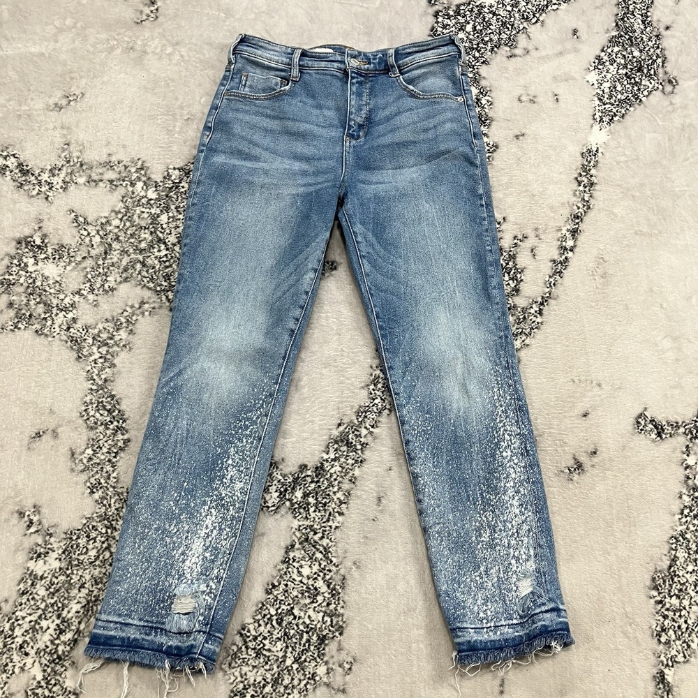 Anthropologie Pilcro Skinny Jeans Distressed Raw Hem‎ Womens Size Petite 29